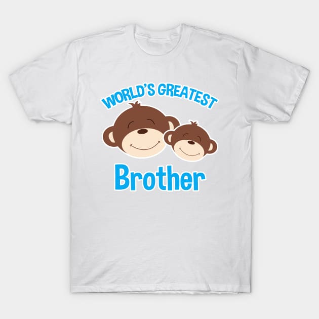 Monkeys Worlds Greatest Brother T-Shirt by JessDesigns